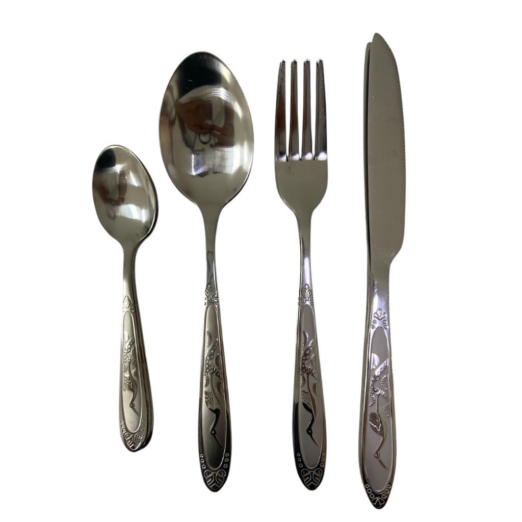 Set de 24 Cubiertos en Acero Inoxidable con Base