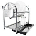Escurridor de Platos de 2 Niveles en Acero Inoxidable