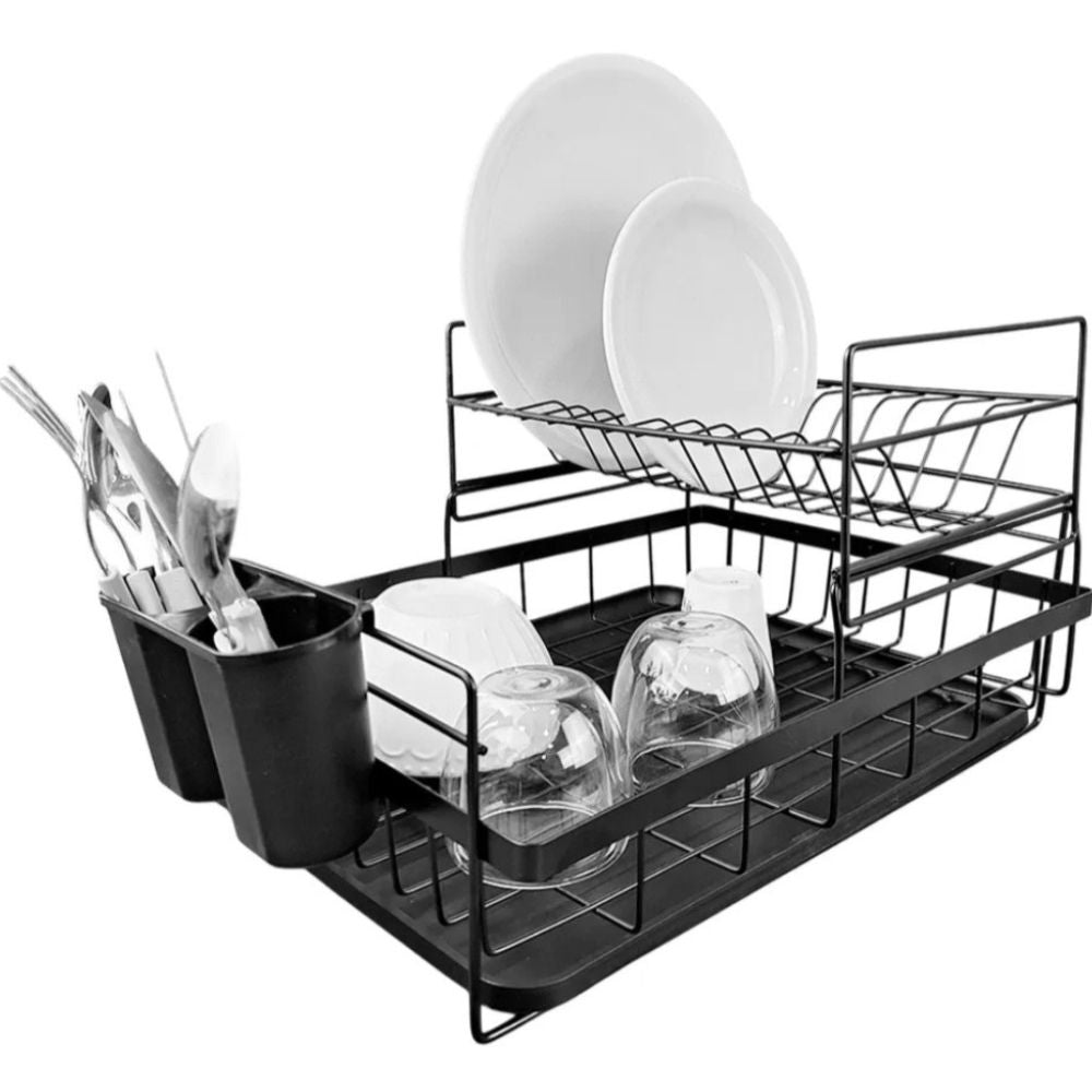 Escurridor de Platos Multifuncional con Cubiertero
