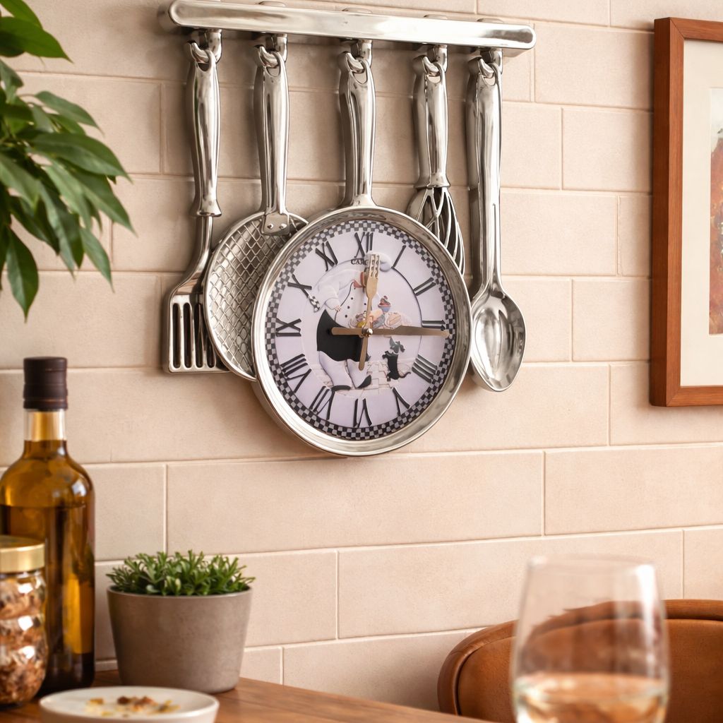 Reloj Decorativo de Cocina con Utensilios