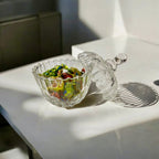 Bombonera De Vidrio Ovalada Con Tapa