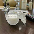 Bombonera De Vidrio Ovalada Con Tapa