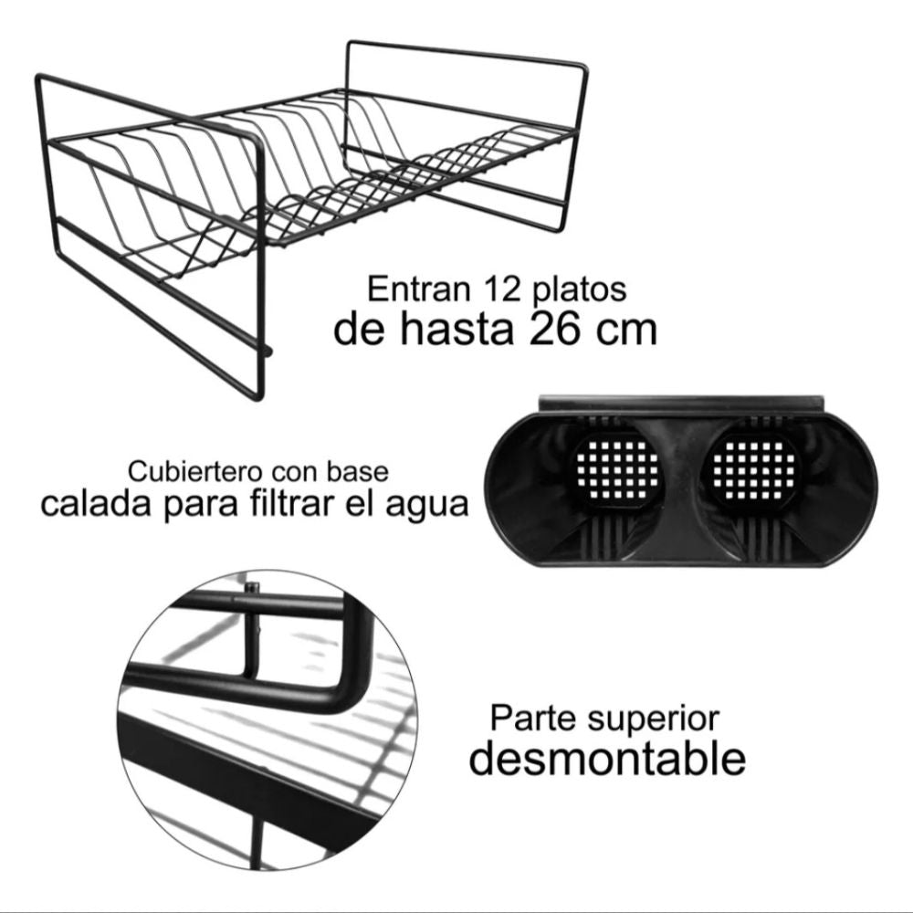 Escurridor de Platos Multifuncional con Cubiertero