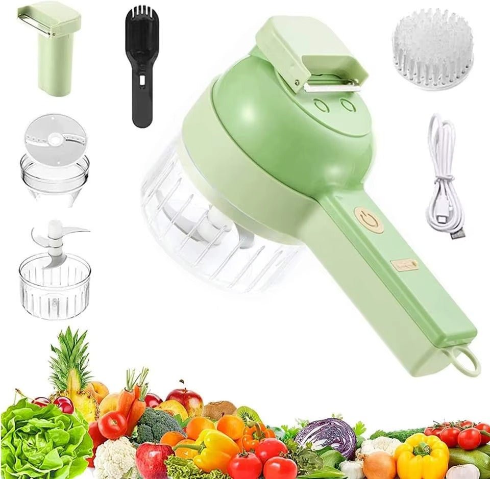 Cortador de Verduras Eléctrico Multifuncional 4 en 1