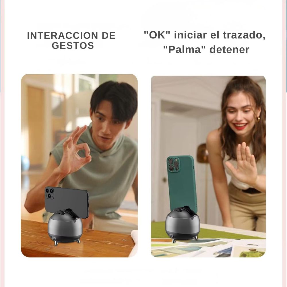 Soporte de celular con seguimiento inteligente 360°