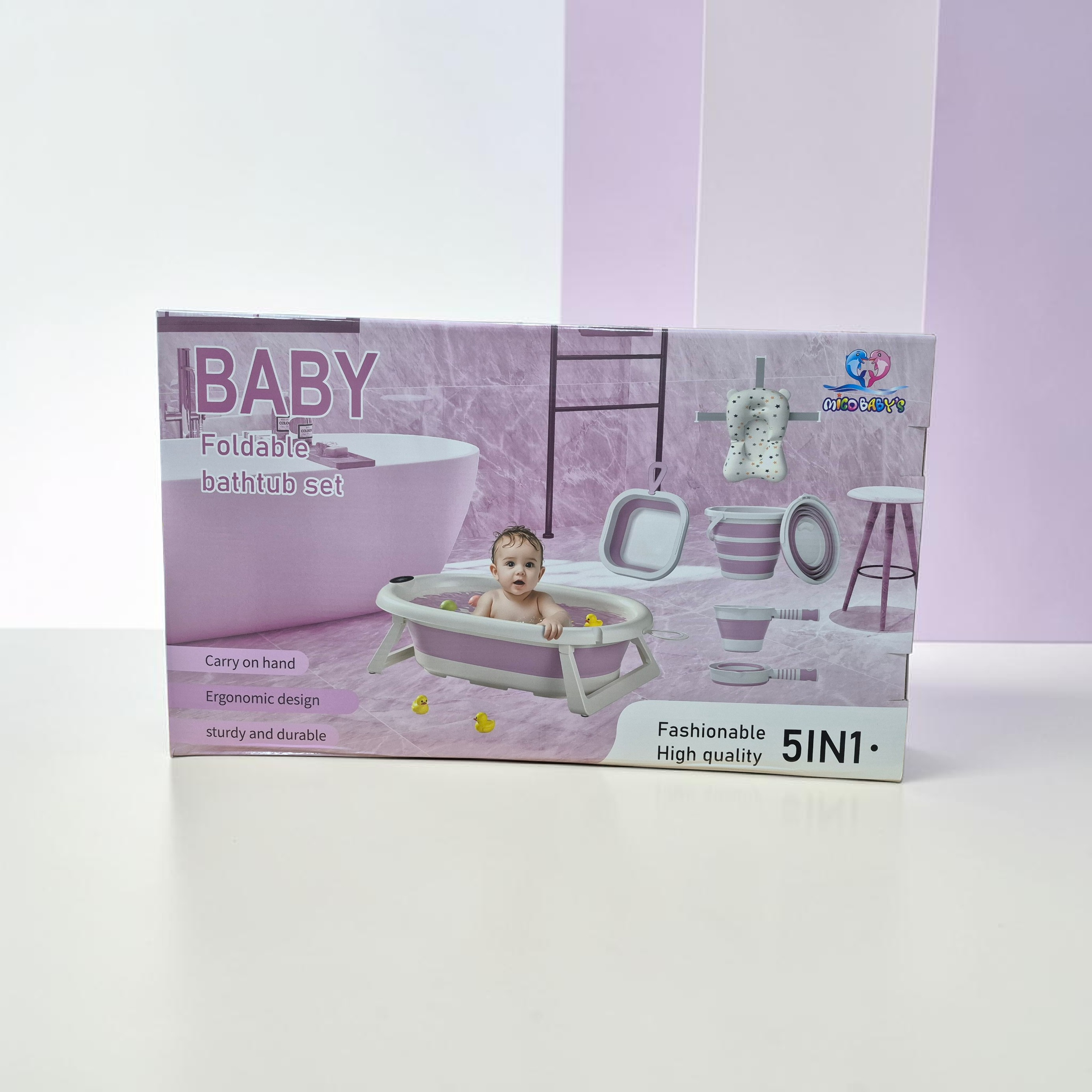 Bañera Plegable para Bebé 5 en 1 con medidor de temperatura