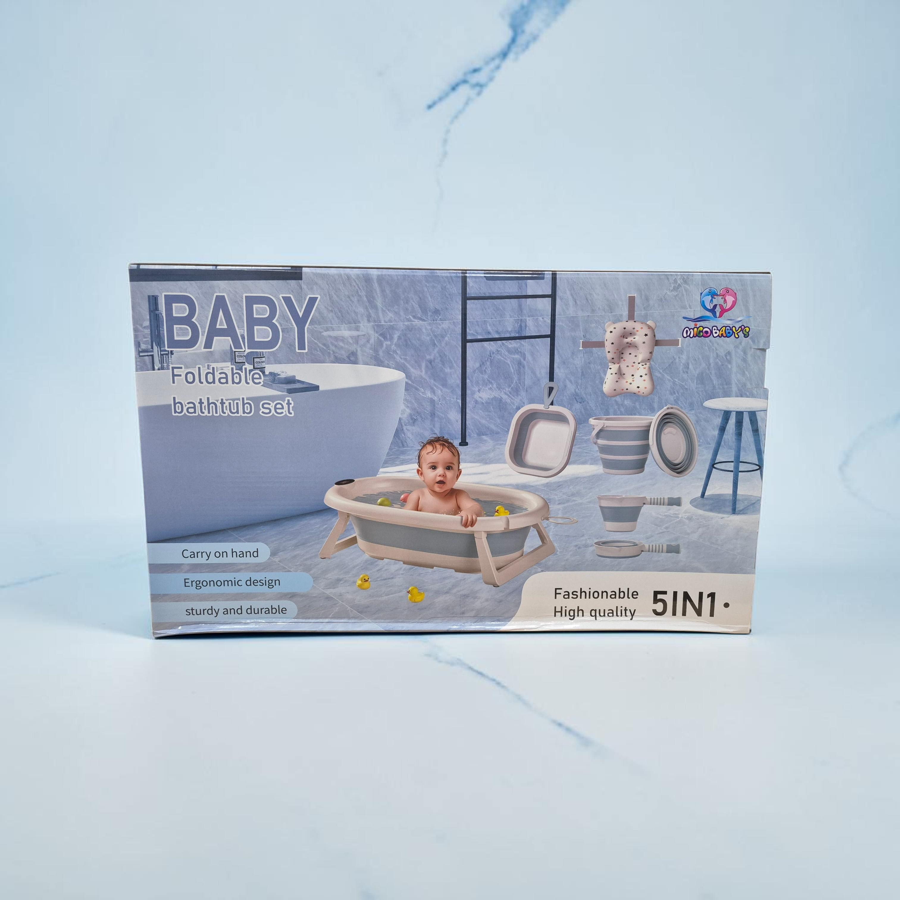 Bañera Plegable para Bebé 5 en 1 con medidor de temperatura