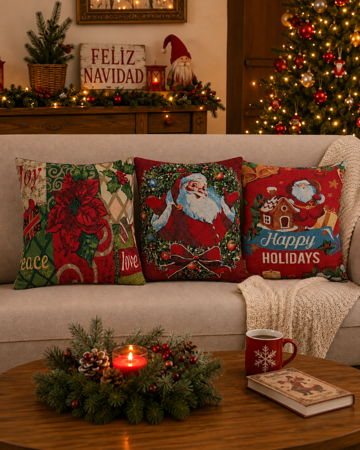Set X3 Fundas Navideñas rojas 4546R