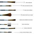 Set de Brochas de Maquillaje 8 Piezas + Esponja
