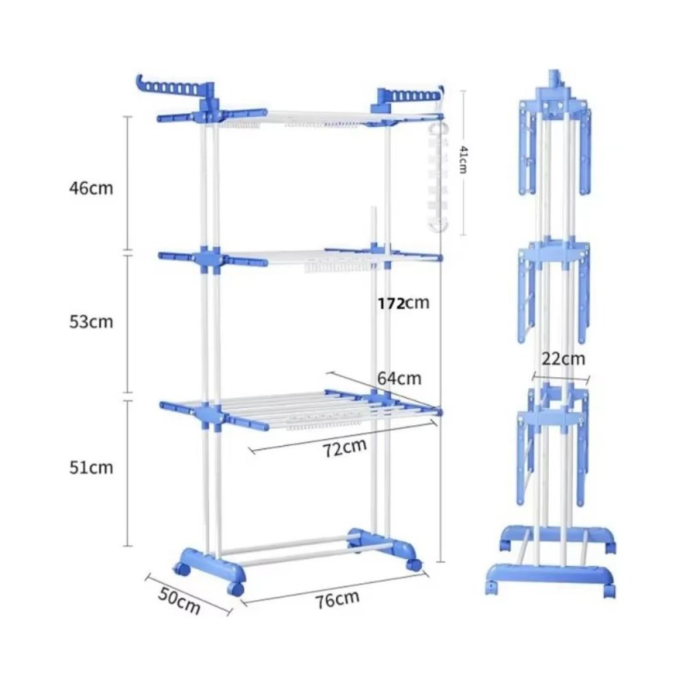 Tendedero Multiusos Plegable con Ruedas