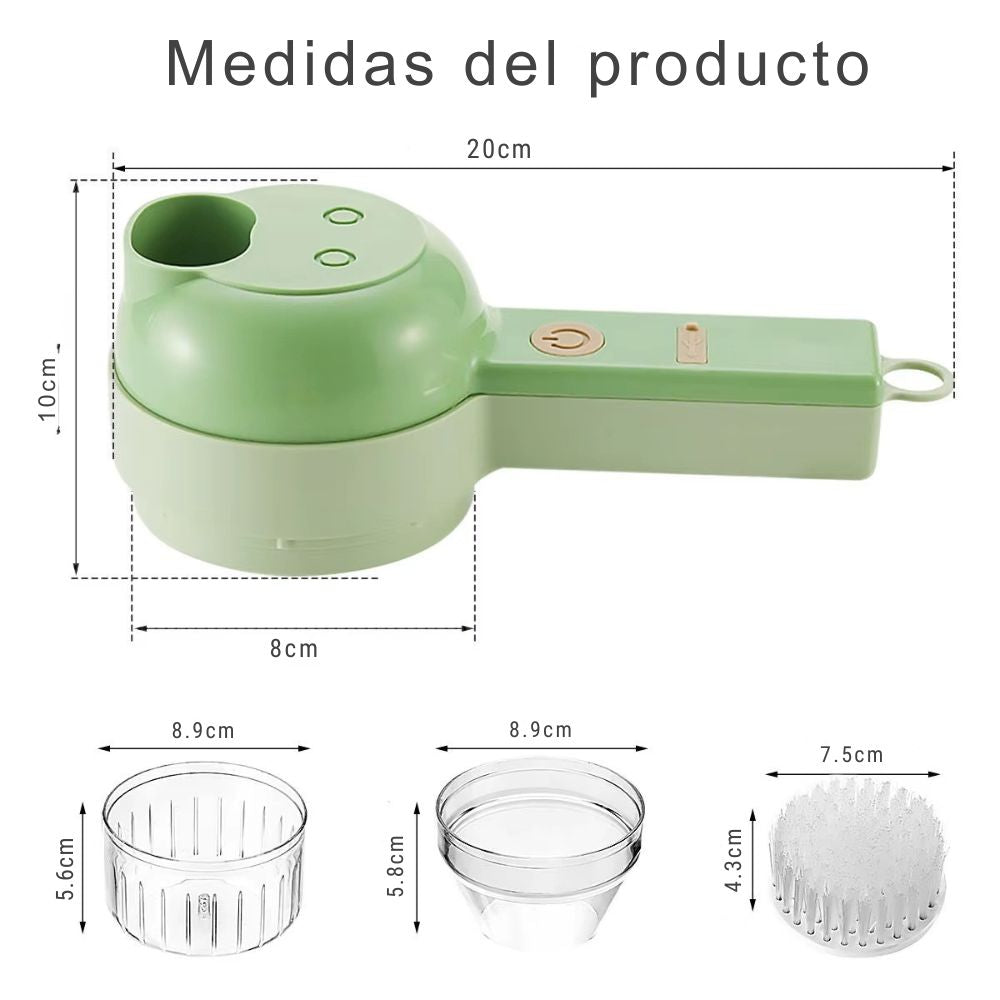 Cortador de Verduras Eléctrico Multifuncional 4 en 1