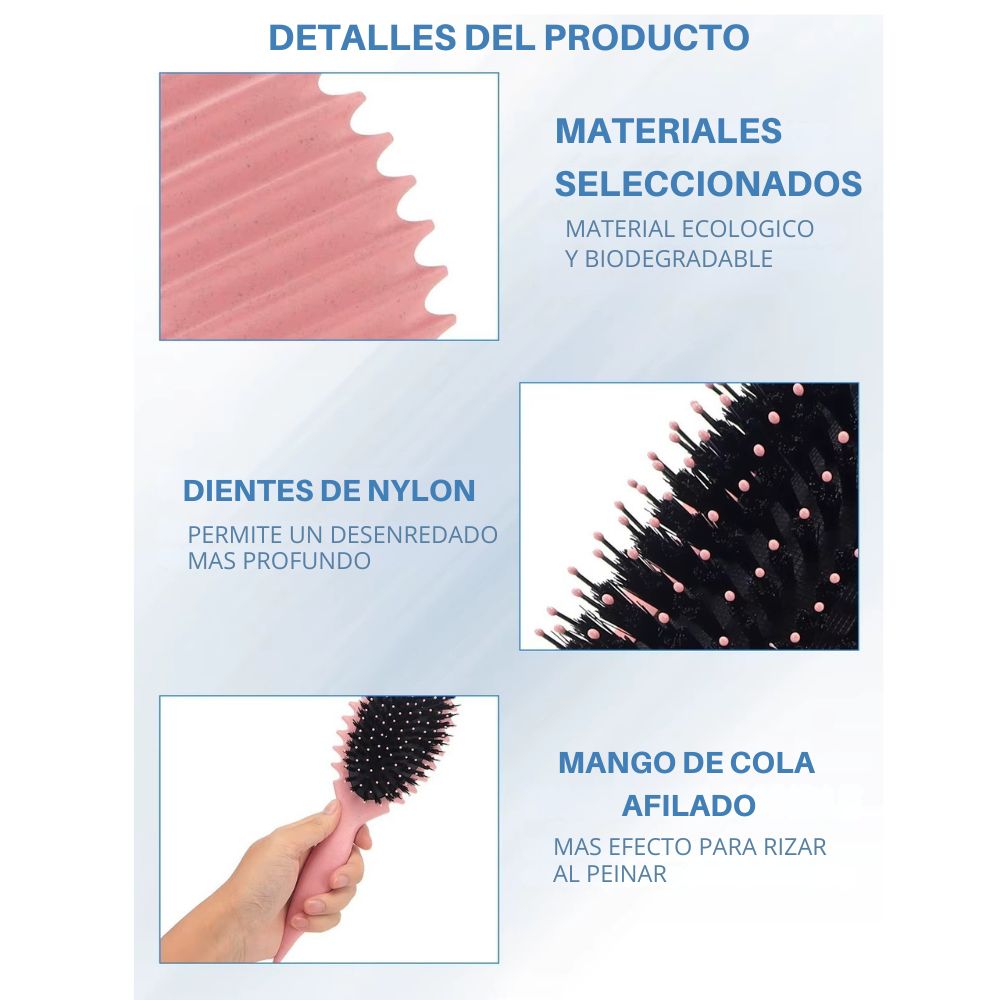 Cepillo desenredante y definidor de rizos