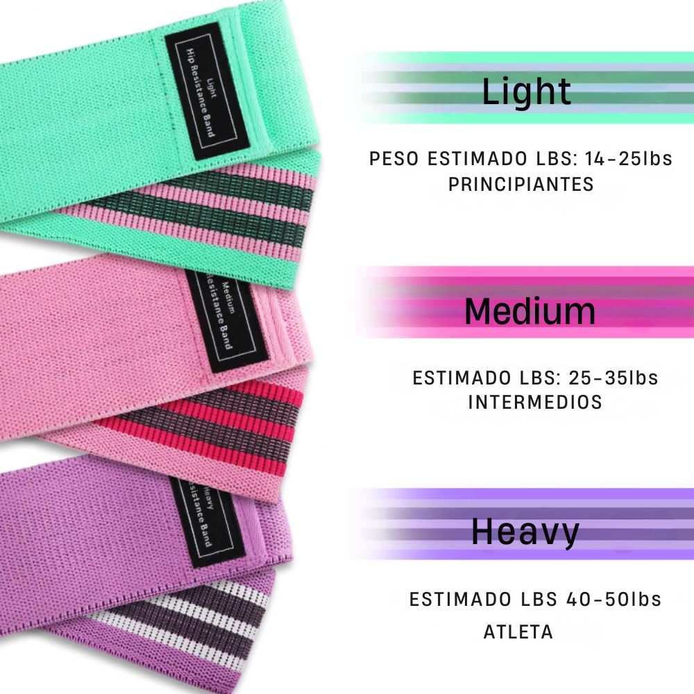 Set x 3 de bandas elasticas de resistencia