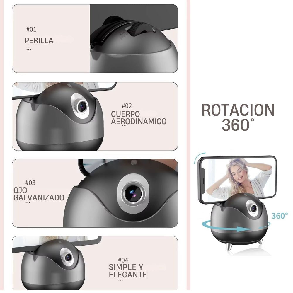 Soporte de celular con seguimiento inteligente 360°