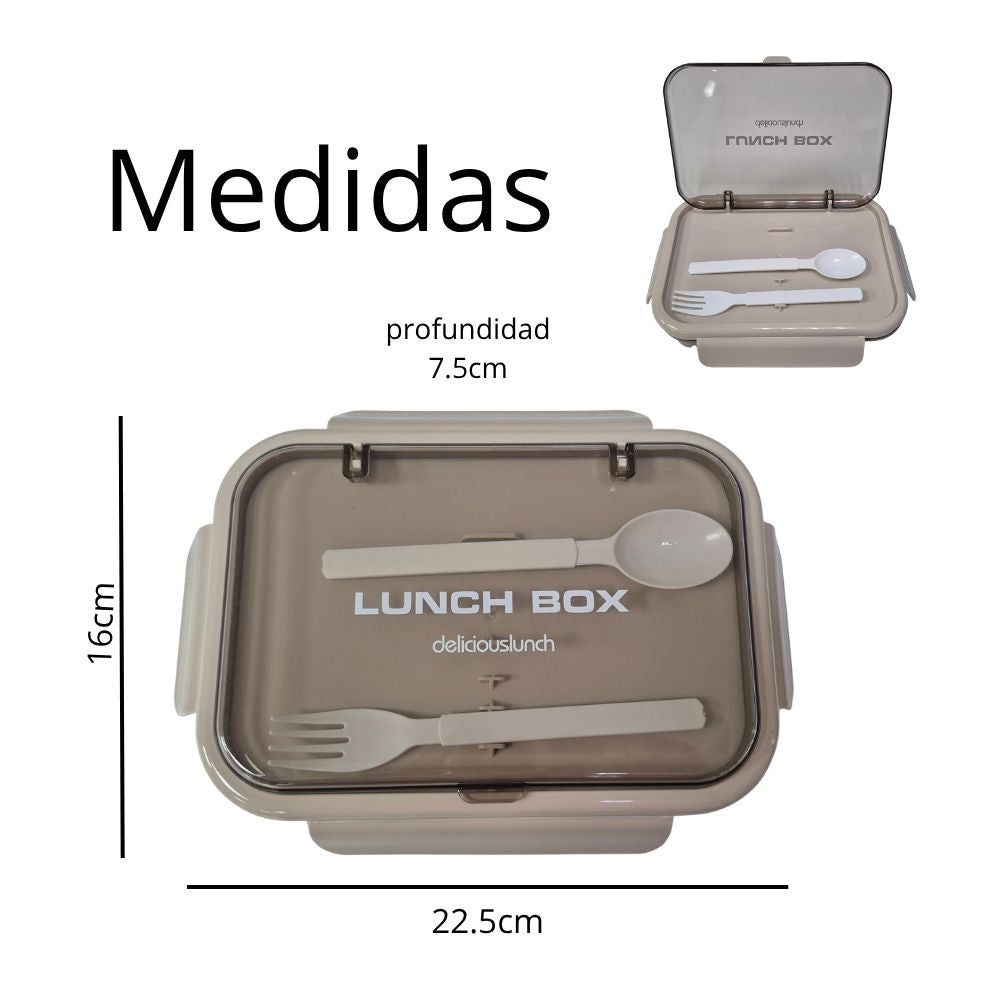 Lonchera con Compartimentos + Cubiertos