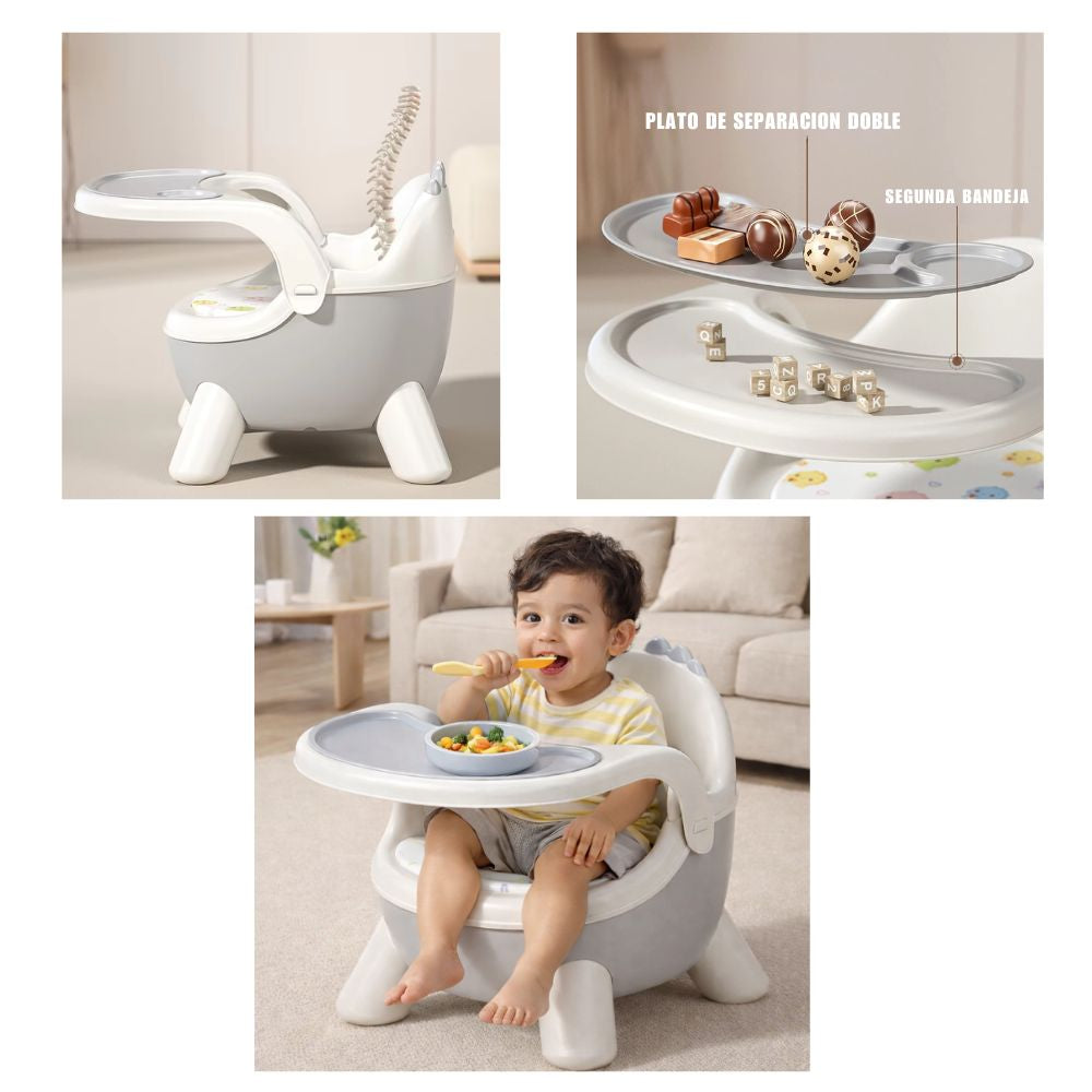 Silla Multifuncional para Bebé 2 en 1 con Bandeja Desmontable