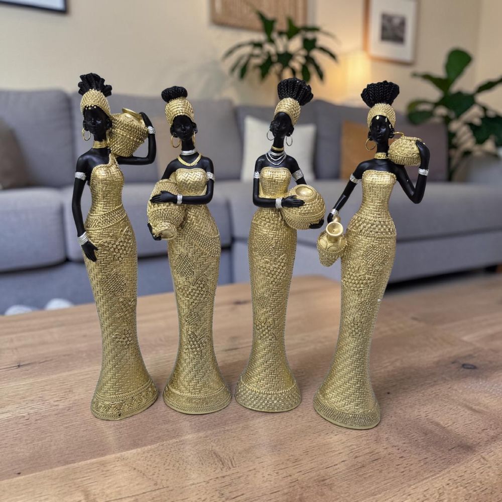 Figura Decorativa Africana Elegante