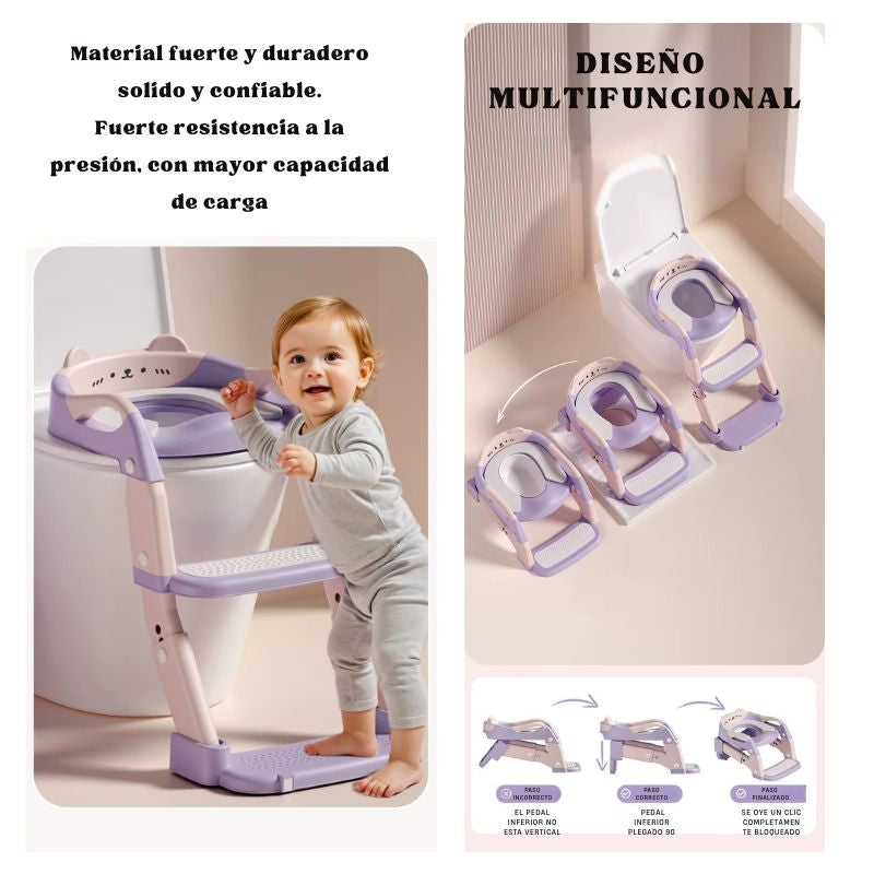 Entrenador de Baño 3 en 1 con Escalera Antideslizante