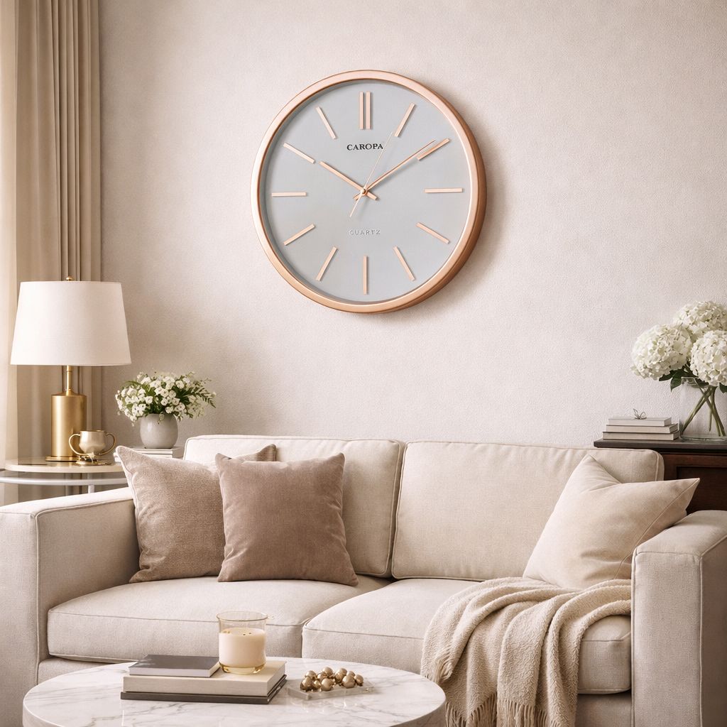 Reloj de Pared Minimalista Oro Rosa