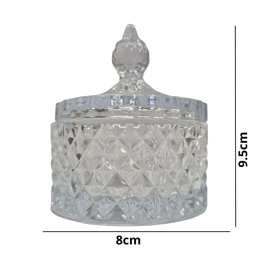 Bombonera de cristal con tapa- tamaño medio