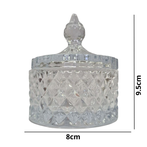 Bombonera de cristal con tapa- tamaño medio