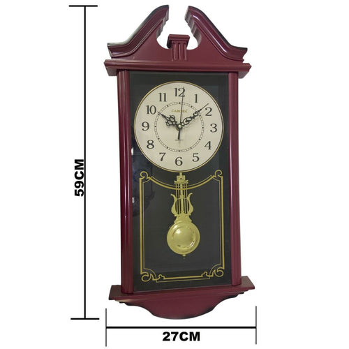 Reloj Péndulo Clásico en Pasta Marrón