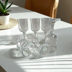 Set x6 Copas de Cristal Diseño Elegante Labrado