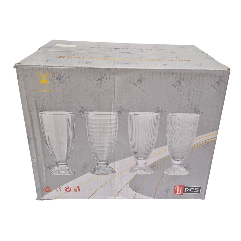 Set x6 Copas en Vidrio tipo Malteada