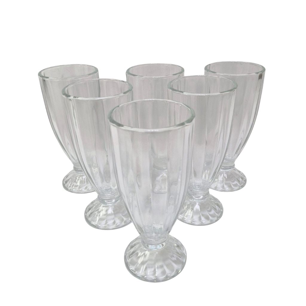 Set x6 Copas en Vidrio tipo Malteada