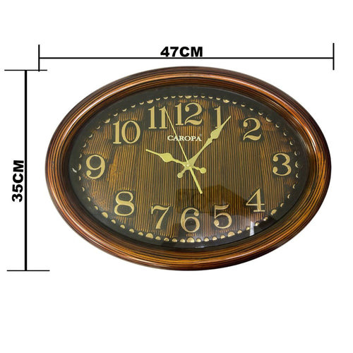 Reloj de pared clásico ovalado