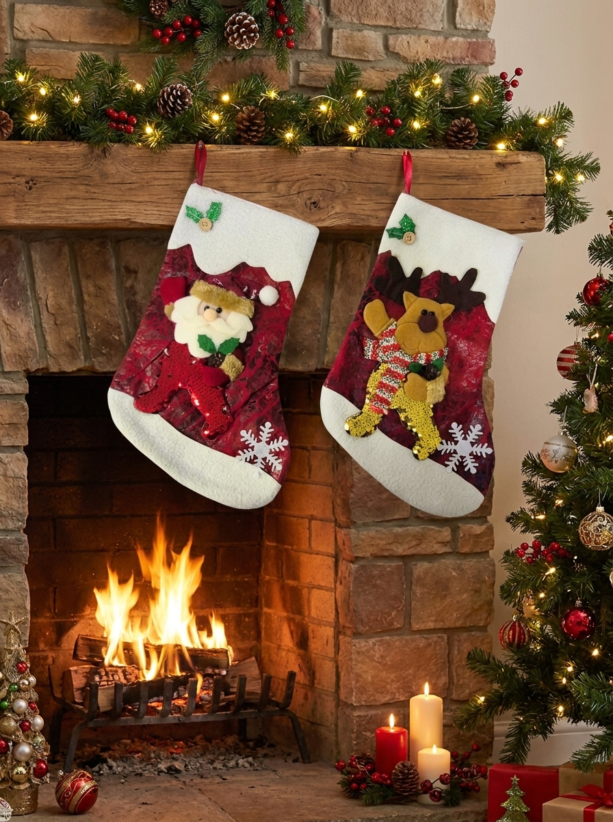 Set x 2 Medias Navideñas Decorativas