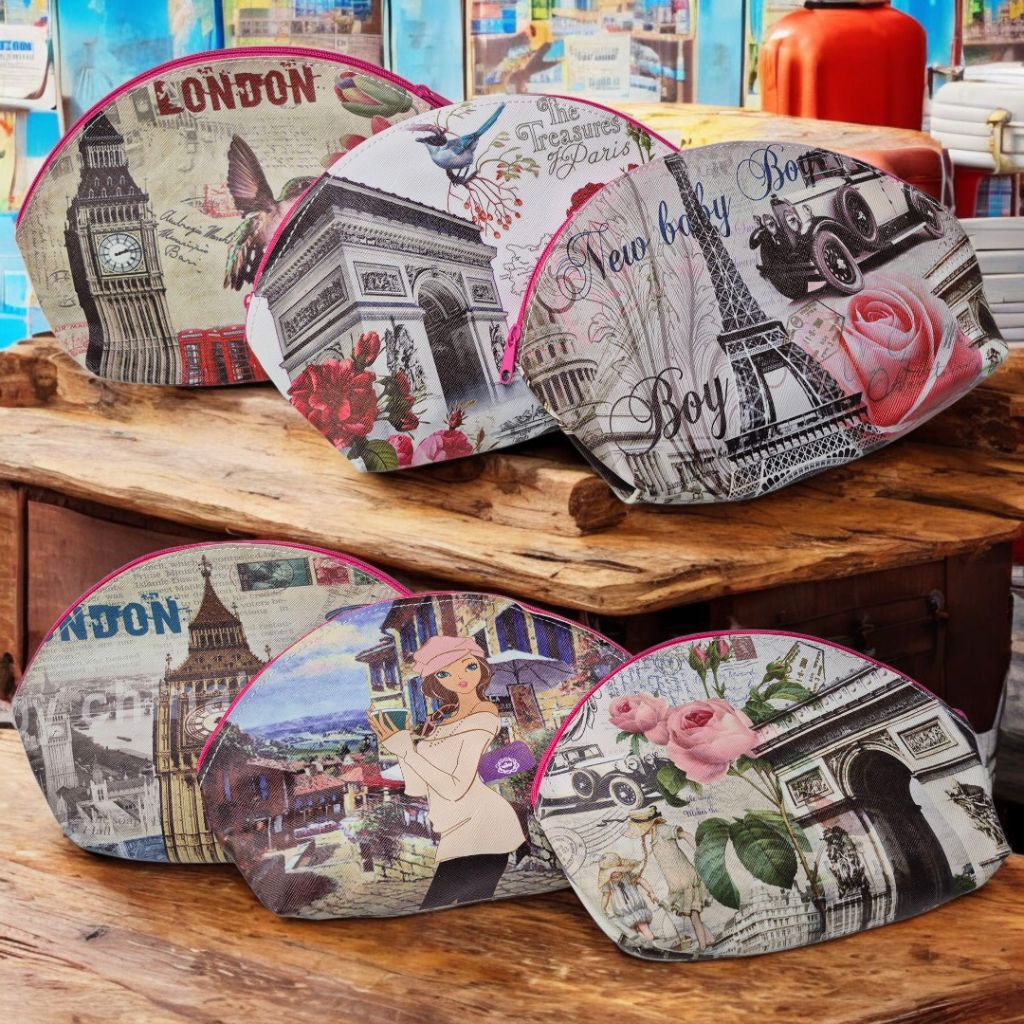 Cosmetiqueras Estampadas Estilo Vintage– Pack x6 Diseños