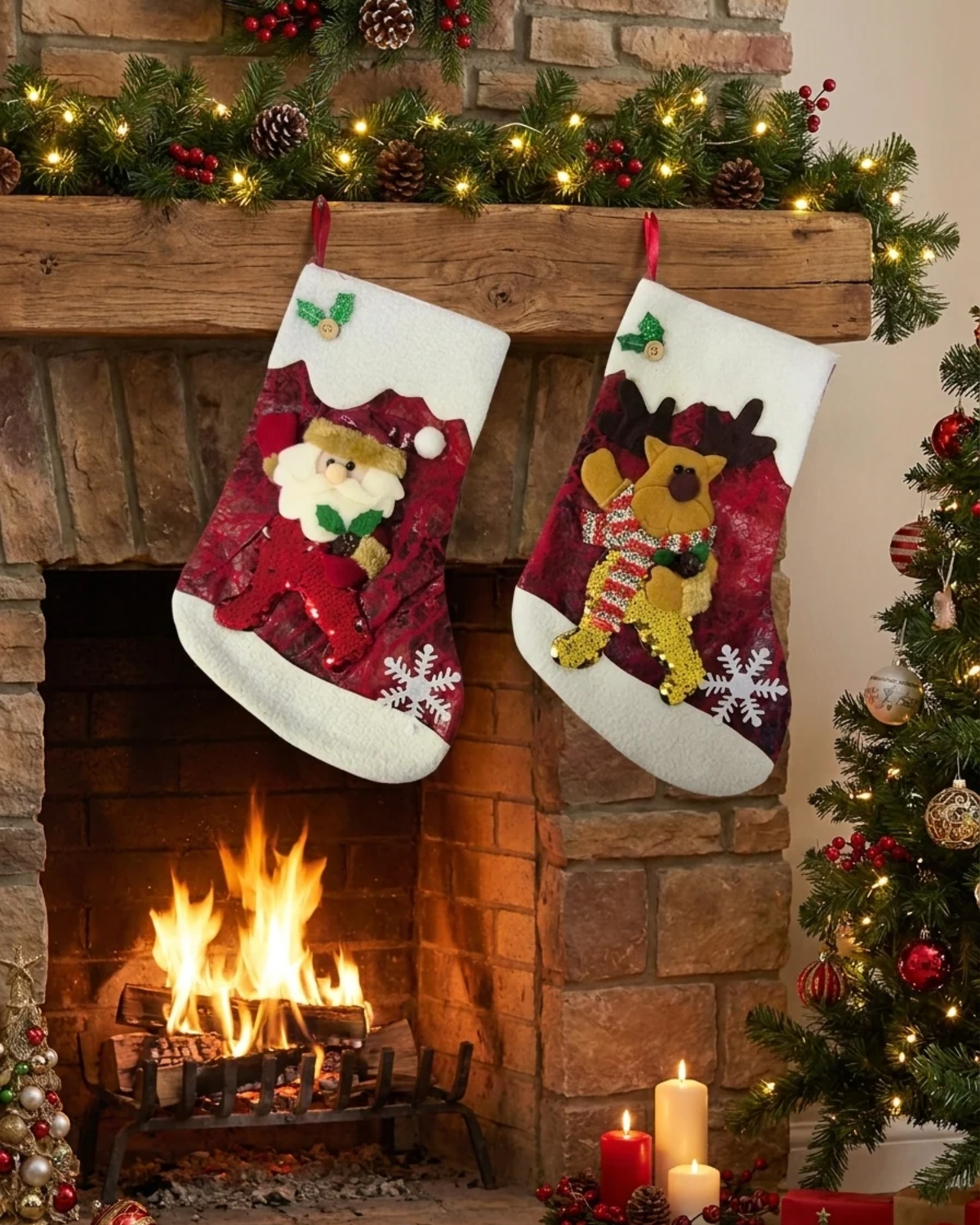 Set x 2 Medias Navideñas Decorativas