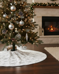 Tapete para Árbol de Navidad – Copos Plateados