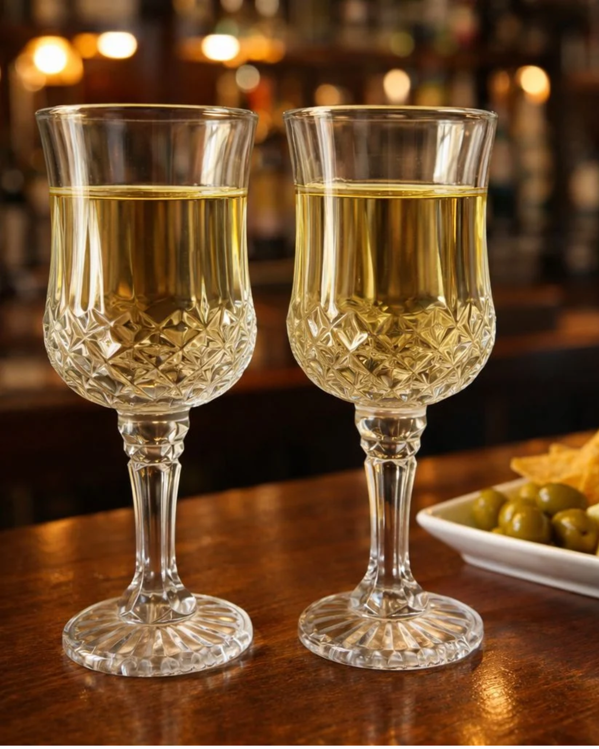 Set x6 Copas de Cristal Diseño Elegante Labrado