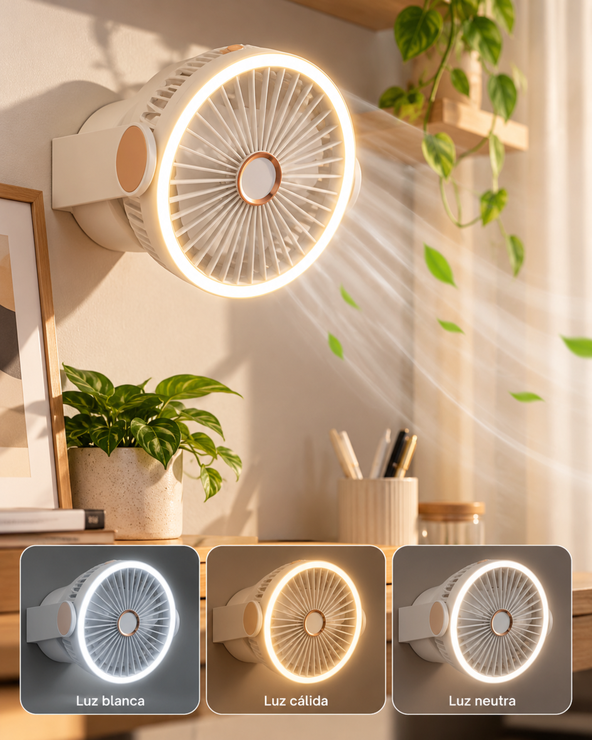 Ventilador Multifuncional con Luz LED