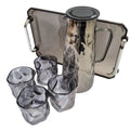 Set de Jarra + 4 Vasos de Vidrio con Bandeja
