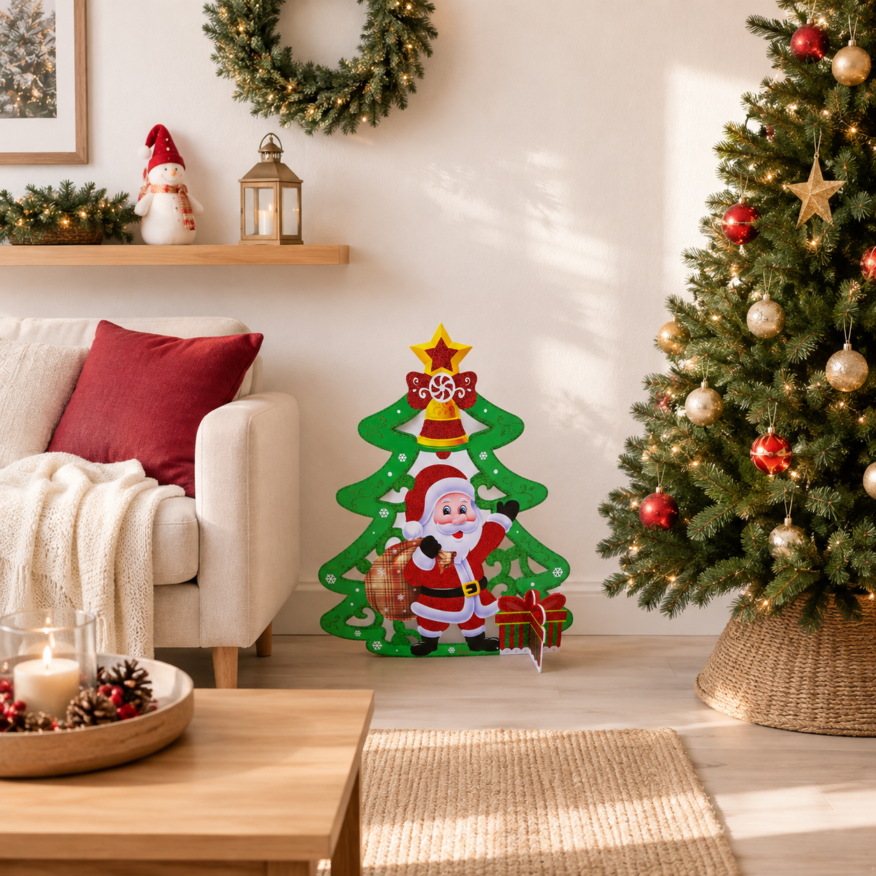 Adorno Navideño Santa Claus en Árbol