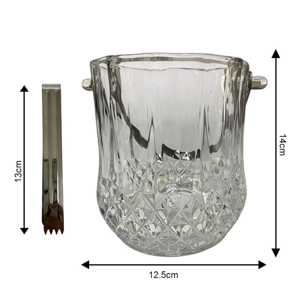 Hielera Mediana De Vidrio Con Pinza Y Manijas