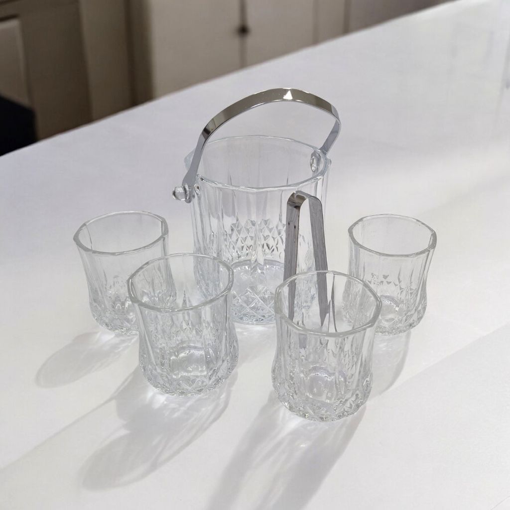 Set Hielera + 4 Vasos de Vidrio