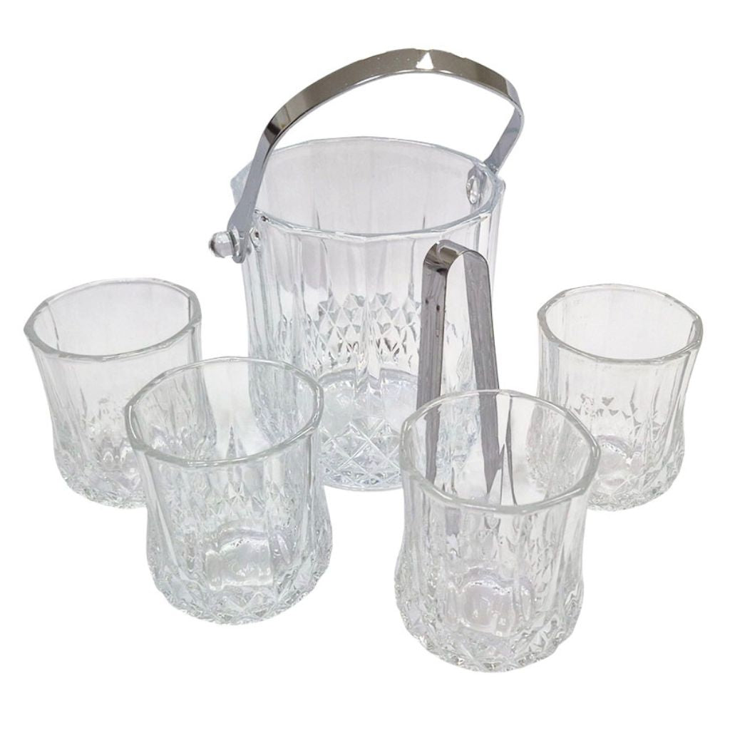 Set Hielera + 4 Vasos de Vidrio