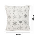 Set X3 Fundas Navideñas Para Cojin Copos Plateados