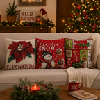 Set X3 Fundas Navideñas rojas 4545