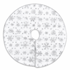 Tapete para Árbol de Navidad – Copos Plateados