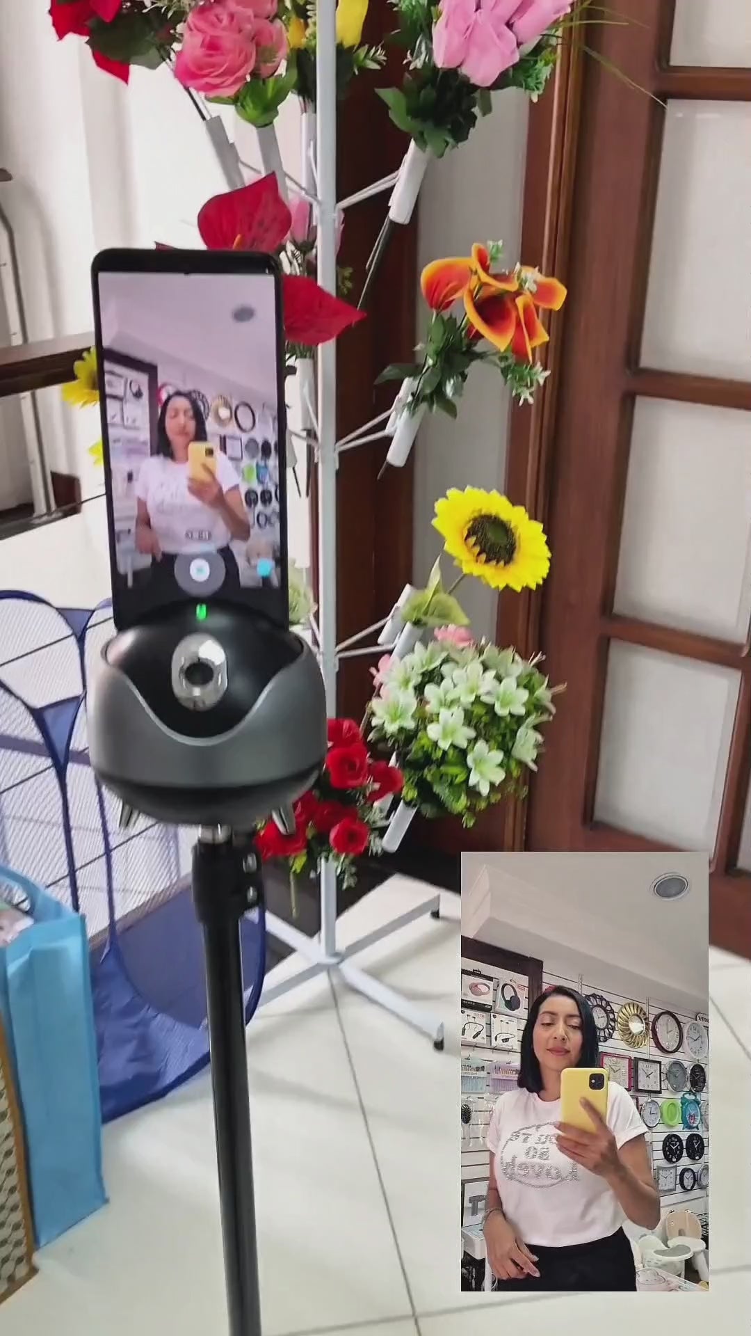 Soporte de celular con seguimiento inteligente 360°
